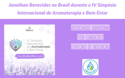 Jonathan Benevides traz o tema da saúde mental e aromaterapia durante IV Simpósio Int. de Aromaterapia