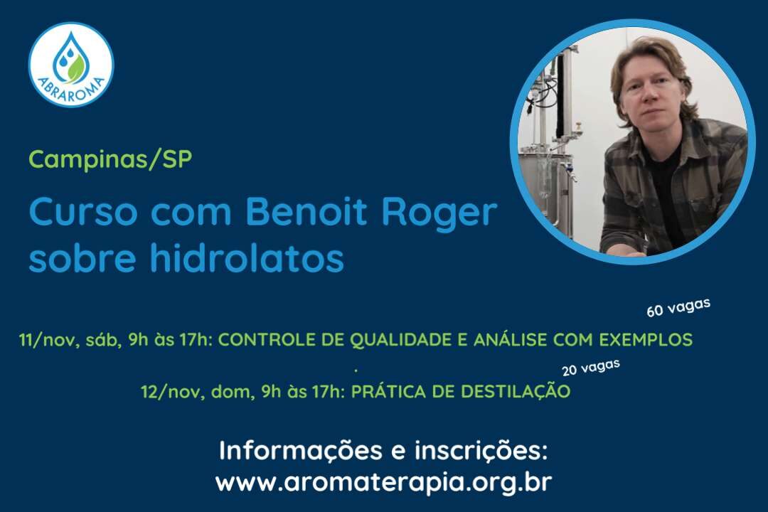 Curso sobre hidrolatos com Benoit Roger no Brasil