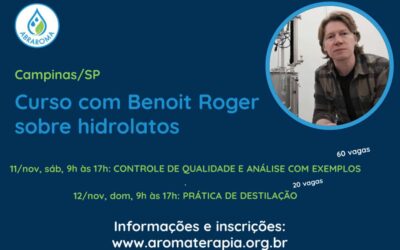 Curso sobre hidrolatos com Benoit Roger no Brasil